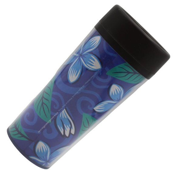 Royal Kona Coffee For Royalty Tumbler Hawaii Plumeria Blue Island Heritage 16oz - Picture 5 of 11